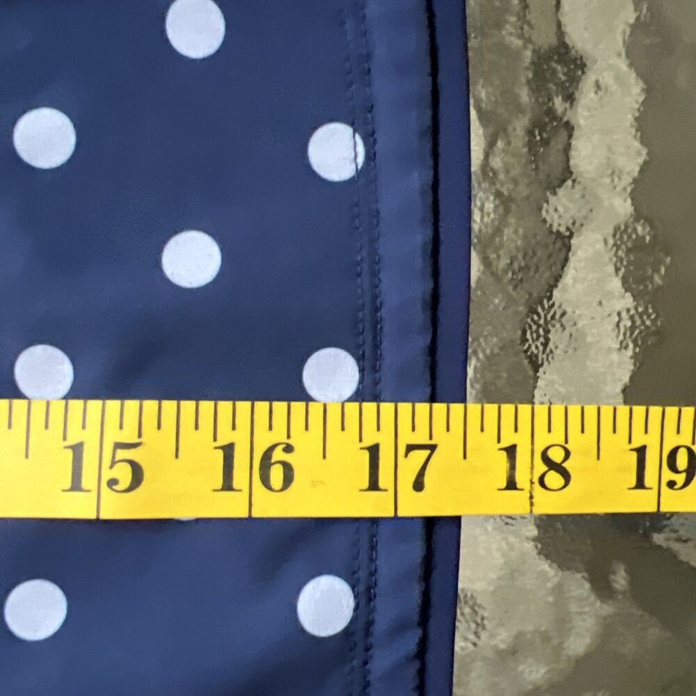 Land’s End Swim Skort Skirt Navy White Polka Dots Size 14 Pockets Beach Pool - Picture 9 of 14